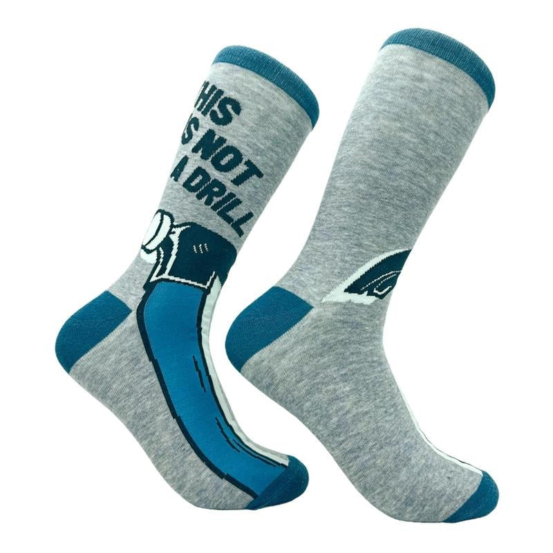 Men's This Is Not A Drill Socks Funny Tools Hammer Dad Joke Footwear Funny Graphic Socks Comfortable Fitted Spandex Cotton