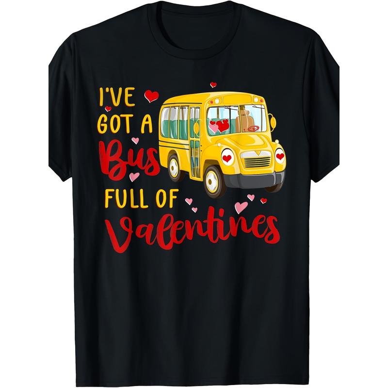 Men's Valentine's Day Heart Print T-Shirt - 100% Cotton, Crew Neck, Short Sleeve, Casual & Sporty, Machine Washable made in usa