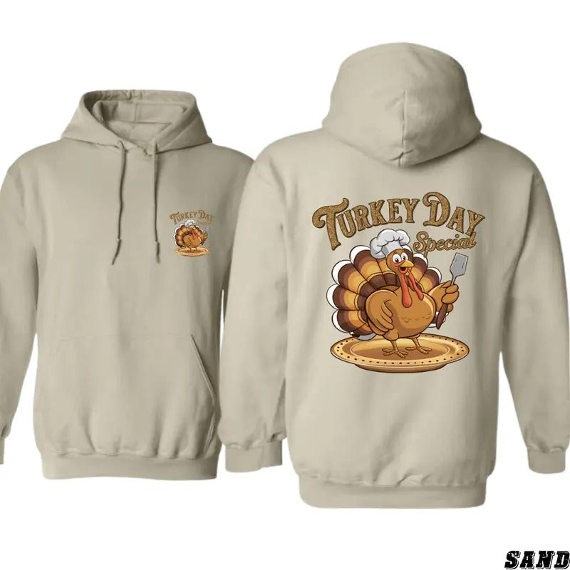 Men's and Women's Fun Thanksgiving Turkey Chef Graphic Hoodie for Celebrating the Holiday - Sweaters, Menswear