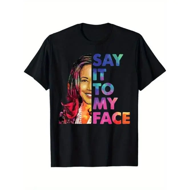 Men's short sleeve, delicate print, high-quality breathable material, Kamala Harris President 2024, sporty, soft and skin-friendly Made in USA