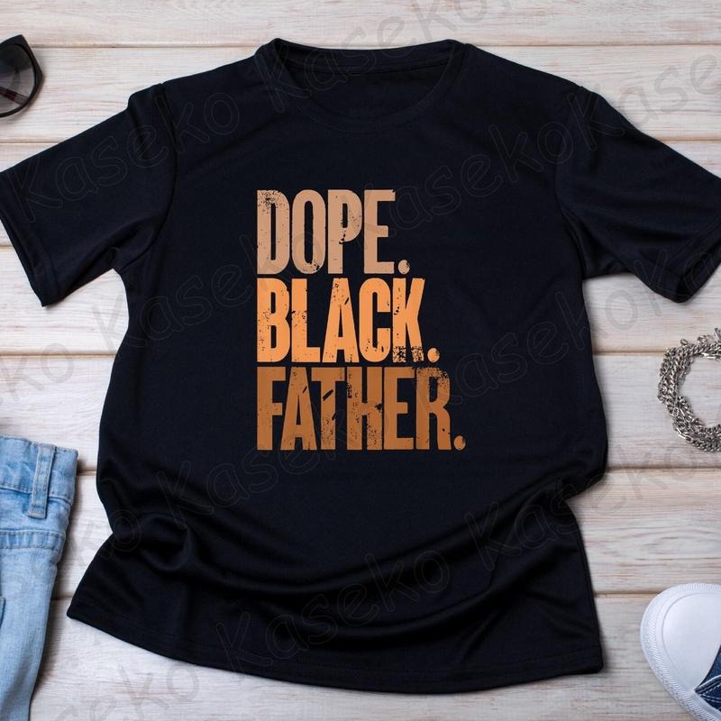Mens Black Dad Dope Black Father Fathers Day Shirt, Best Dad Shirt, Dad Dope Black Shirt, Happy Father's Day Shirt, Men...