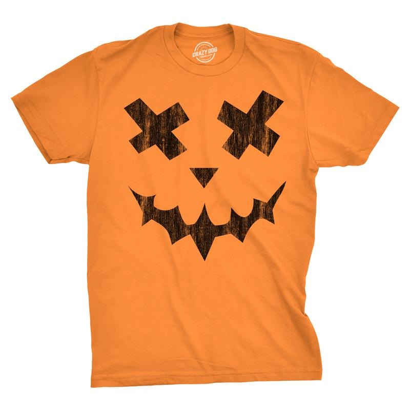 Mens Excellent Xavier Pumpkin T Shirt Funny Halloween Jack O Lantern Freaky Smile Tee For Guys Mens Funny T Shirts Cool Tees Soft Stylish Casual Menswear Halloween Apparel for Men Novelty Tees for Orange - 3XL