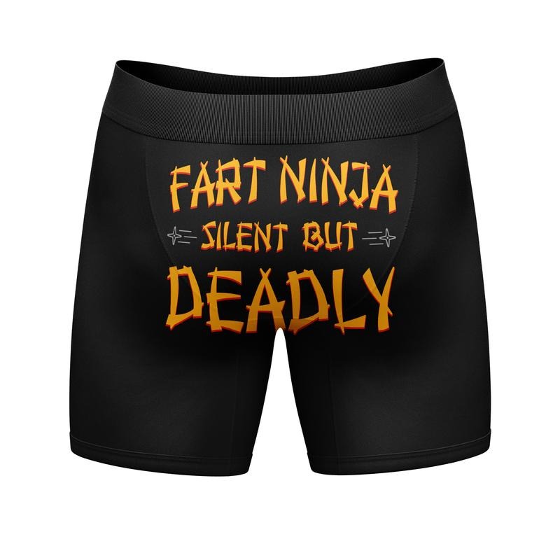 Mens Fart Ninja Silent But Deadly Boxer Briefs Funny Farting Butt Joke Cool Gift for Dad Funny Graphic Boxers Dad Joke Funny Funny Adult Humor Mens Novelty Boxer Briefs Fart Ninja