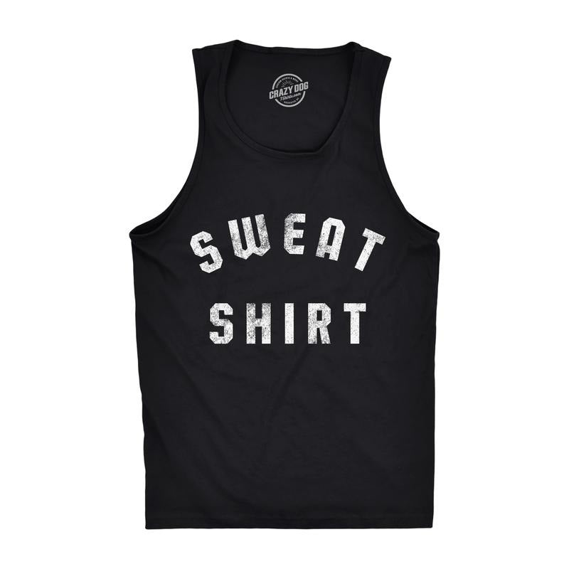 Mens Fitness Tank Sweat Shirt Tanktop Funny Workout Gym Graphic Shirt Funny Workout Shirt for Men with Plus Sizes Funny Fitness Sleeveless Tee Novelty Tank Tops for Guys Black