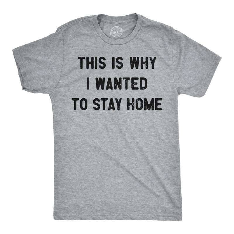 Mens Funny T Shirts This Is Why I Wanted To Stay Home Sarcastic Introvert Tee For Men Mens Funny T Shirts Cool Tees Soft Stylish Casual Menswear Sarcastic Apparel for Men Funny Introvert Short Sleeve Light Grey
