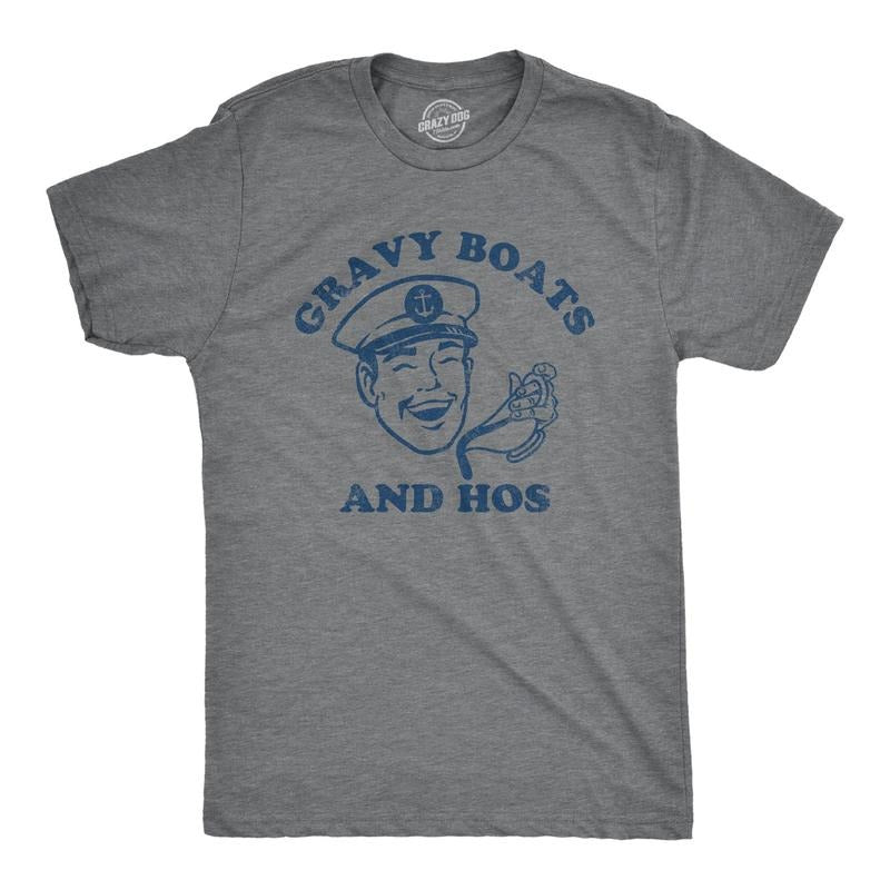 Mens Gravy Boats And Hos T Shirt Funny Sauceboat Song Joke Tee For Guys