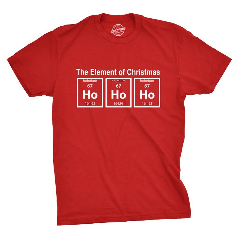 Mens The Element Of Christmas T Shirt Funny Ho Ho Ho Science Tee Mens Funny T Shirts Cool Tees Soft Stylish Casual...
