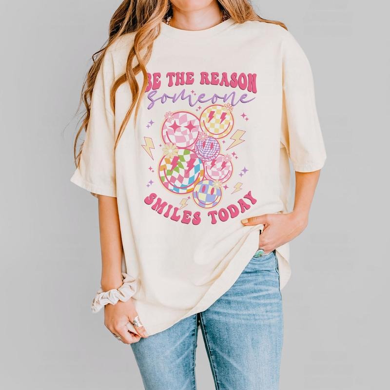 Mental Health Comfort Colors Shirt, Be The Reason Someone Smiles Today, Mental Health Matters Shirt, Inspirational Shirts Women, Anxiety Shirt, Therapist Shirt, Psychologist Shirt, Self Love Shirt, Counselor Gift, Women Top Breathable Casual Comfortable