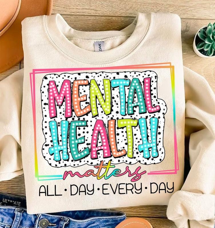 Mental Health Matters Dalmatian Dots Mental Health Bright Doodles Dots Awareness Positive Affirmation Self Love Be Kind Cotton Menswear Cotton Menswear