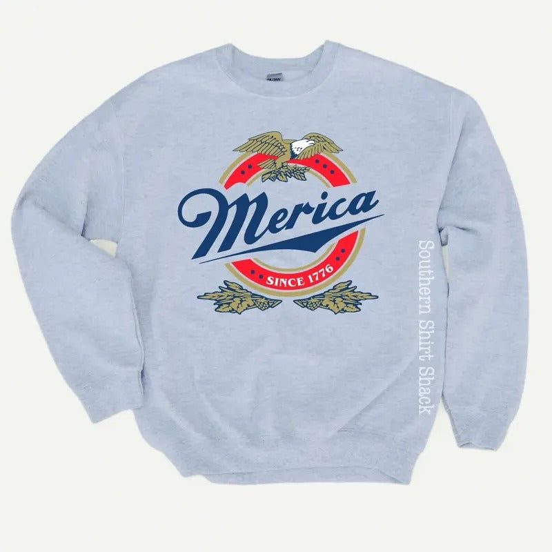 Merica Beer Sweatshirt T-Shirts, Hoodie | WearSparks.com