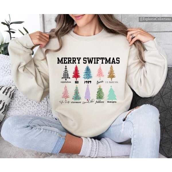 Merry #Swifttmas Adult Christmas Sweatshirt, Hoodie, Tee, Cozy Noel Gifts Tay #TS Fandom , Global Trending Outfits