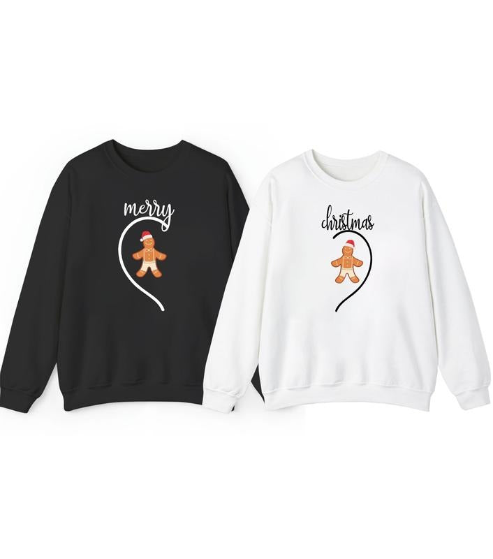 Merry Christmas Couple Christmas Sweatshirt, Christmas Couple Matching, Funny Christmas , Couple gift Hoodie and Sweater; T-shirt Cotton Womenswear