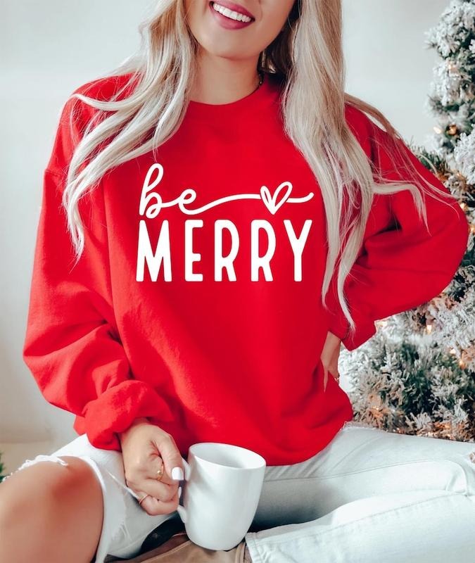 Merry Christmas Sweater, Christmas Sweatshirt, Fall Winter Cozy Outfit, Christmas Outfit, Merry Sweatshirt, Christmas Gifts For Womenstyle{n002}2