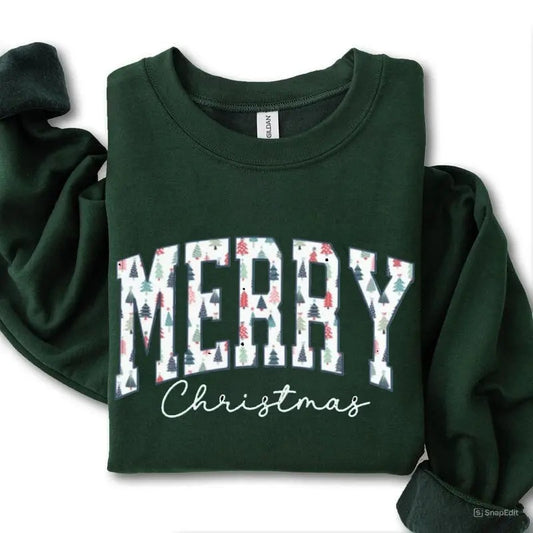 Merry Christmas Sweatshirt, Christmas Crewneck Women Holiday Sweatshirt, Cute Xmas Shirt, For Men, For Women