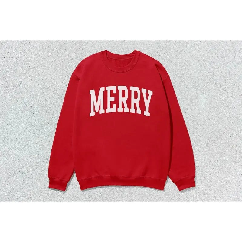 Merry Sweatshirt Collegiate Crewneck Sweater Unisex