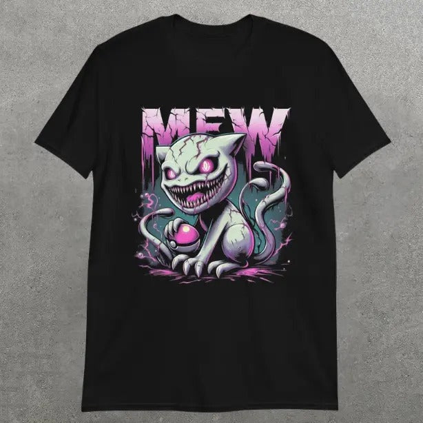 Mew Horror T-Shirt, Halloween Shirt, Pokemon Tee, UNisex T-Shirt, Gift For Men Women Menswear Top Underwear Tshirt Streetwear