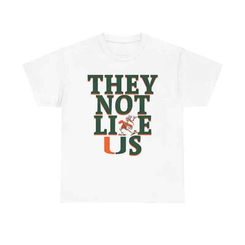 Miami Hurricanes Swag Unisex Tee, NCAA Fan Gift, They Not Like Us Design, College Sports Apparel, Game Day Shirt, Gift for Men for Women