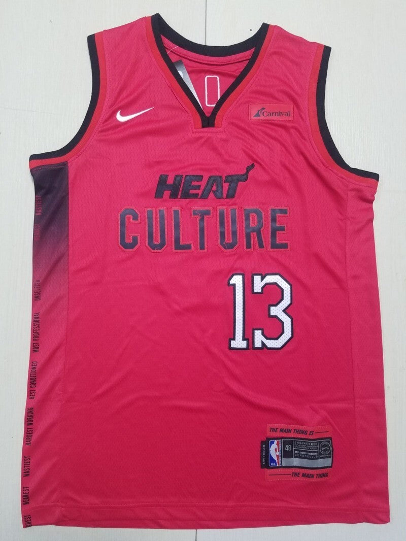 Miami Heat #13 Bam Adebayo Heat 13 Red City s-xxl Style 2