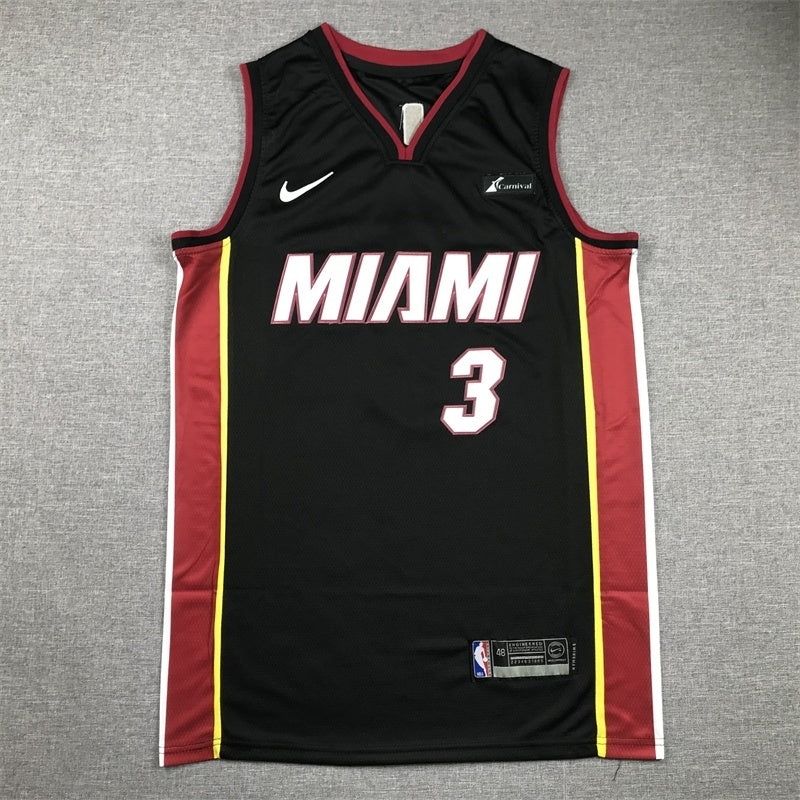 Miami Heat #3 Dwyane Wade Heat 3 Black Style 2
