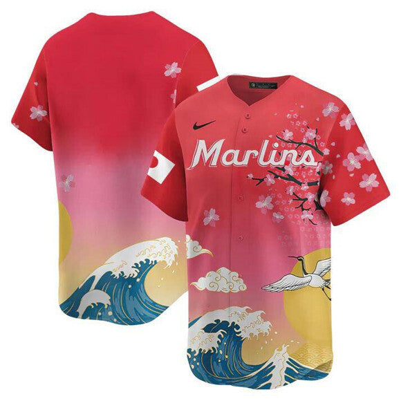 Miami Marlins Blank Pink Japanese Heritage Night 2025 Limited Baseball Jersey