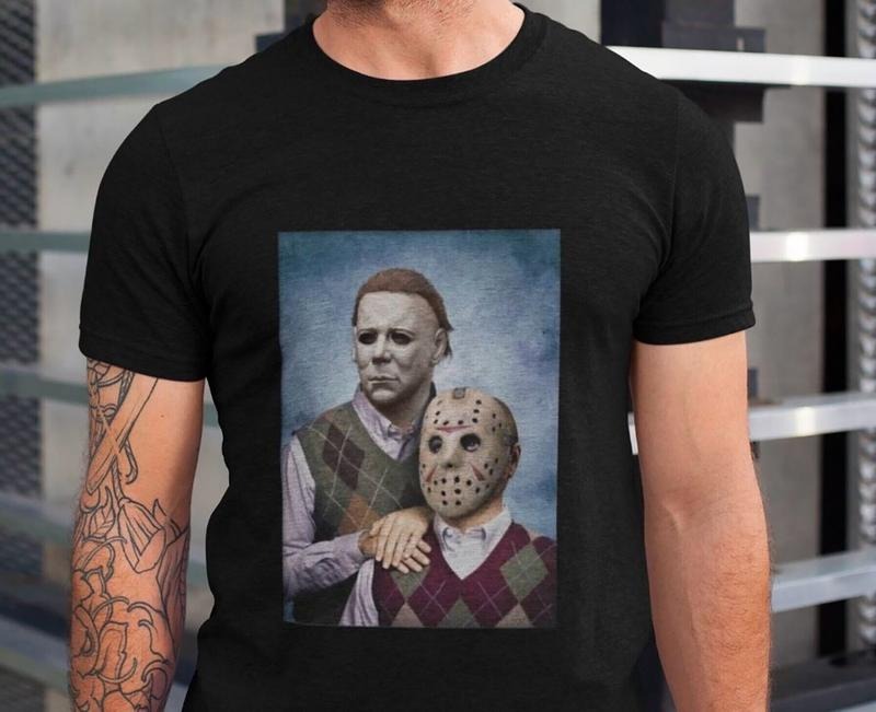 Michael Jason Shirt, Michael Myers and Jason Voorhees Step Brothers Movie Funny Shirt, Brothers Family Portrait T-Shirt, Horror Movie Characters Shirt, Horror Movie Sweatshirt