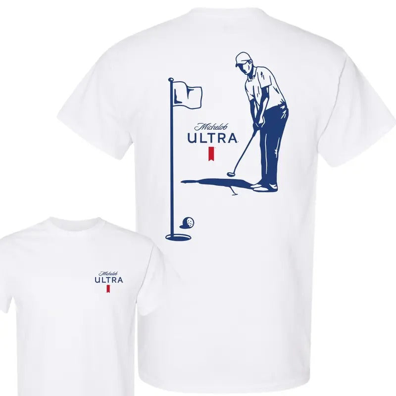 Michelob Ultra Golfing T-Shirt, 2 Side T-Shirt, Retro Style, Men's Tshirt, Men' Clothes