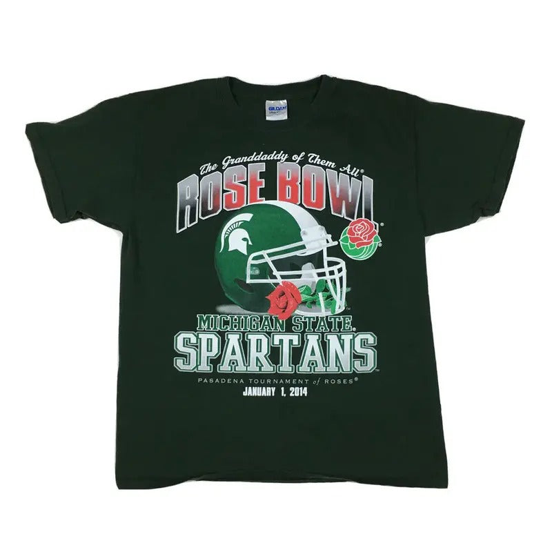 Michigan State University Spartans Football 2014 Rose Bowl T-Shirt, Sport Tees, Street Style, Unisex Tshirt