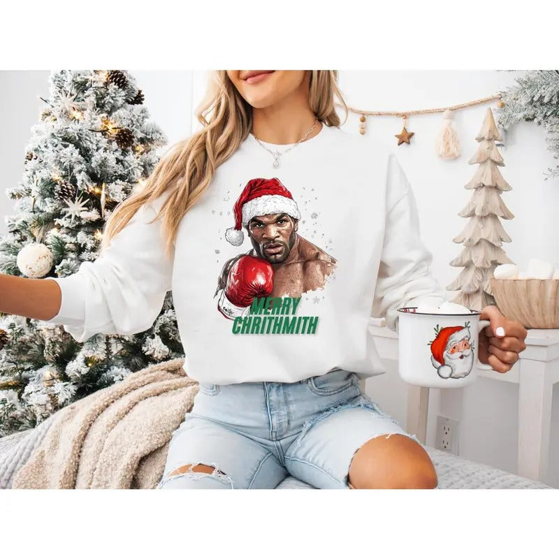 Mike Tyson Merry Chrithmith Ugly Christmas Sweater | Funny Christmas Sweater | Holiday Sweater | Unisex Christmas Sweater