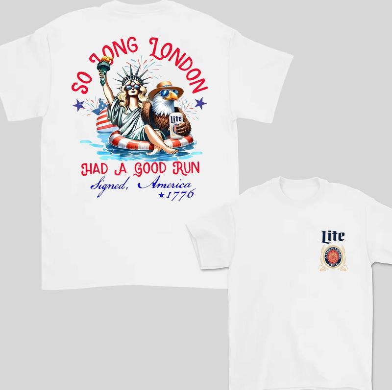 Miler Lite So Long London 4th of July, ie Fangirl, Gift For Her, Fourth Of July 2 Side Shirt Hoodie, Sweatshirt