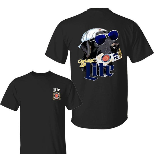 Miler Lite Hunting Retrivier Dog 2-Sided Shirt , Miler Lite Shirt, Full Color For Men and Women, Unisex Outdoors Funny Beer Printed T-shirt