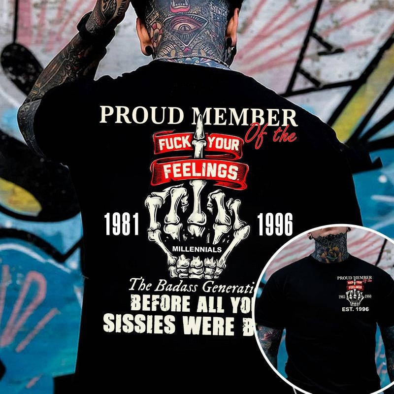 Millennials Custom Year Badass Generation T-shirt, Gen Y FAFOT Shirt - 100% Cotton Top Unisex Comfort Womenswear Menswear, Custom Classic Collar Love