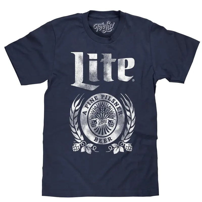 Miller Lite Logo T-Shirt - Navy graphic tee