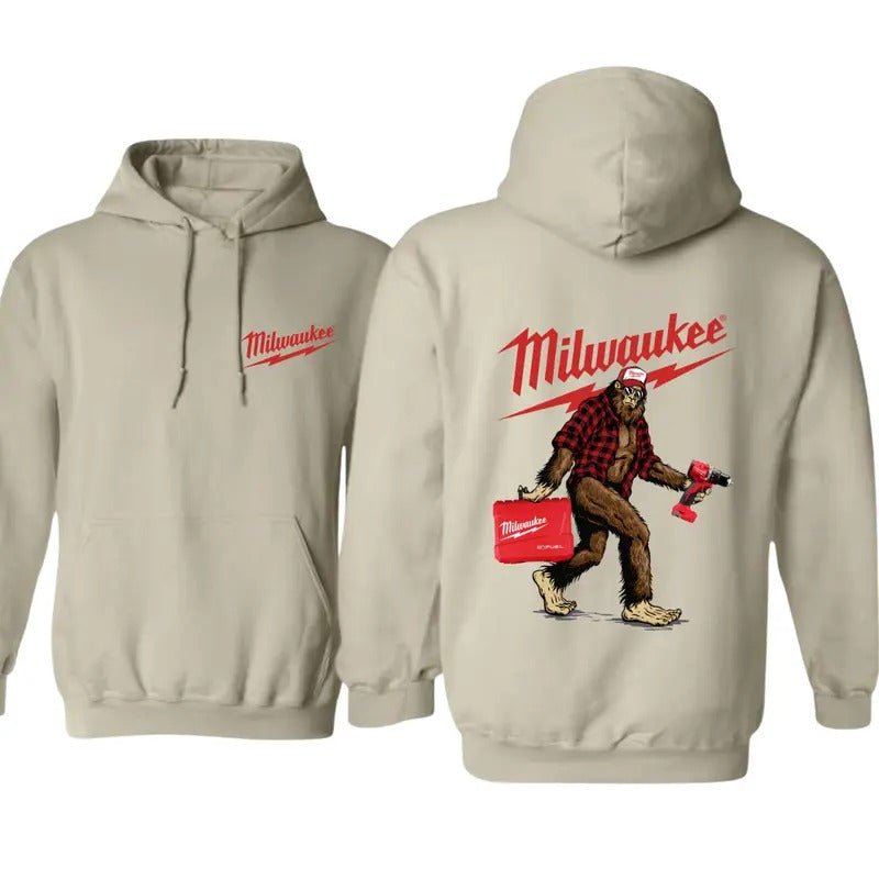 Milwaukee Hoodie - Sasquatch and Tool Design for Fans of Milwaukee Tools, Classic Fit - Sweatshirts, Menswear