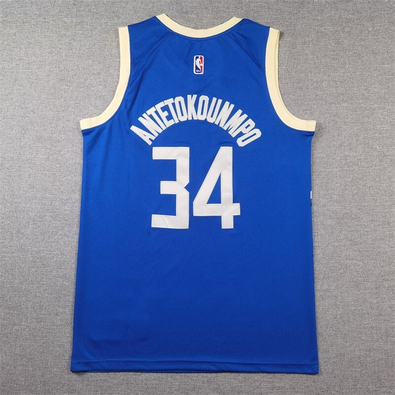 Milwaukee Bucks #34 Giannis Antetokounmpo Bucks 34 Blue City s-xxl Style 1