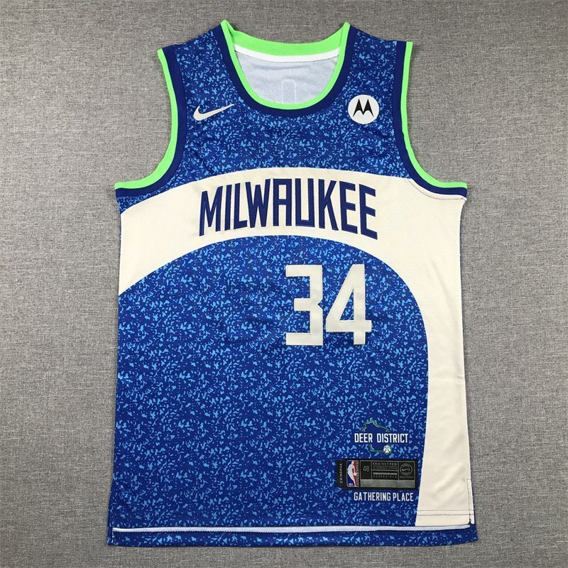 Milwaukee Bucks #34 Giannis Antetokounmpo Bucks 34 Blue City s-xxl Style 4