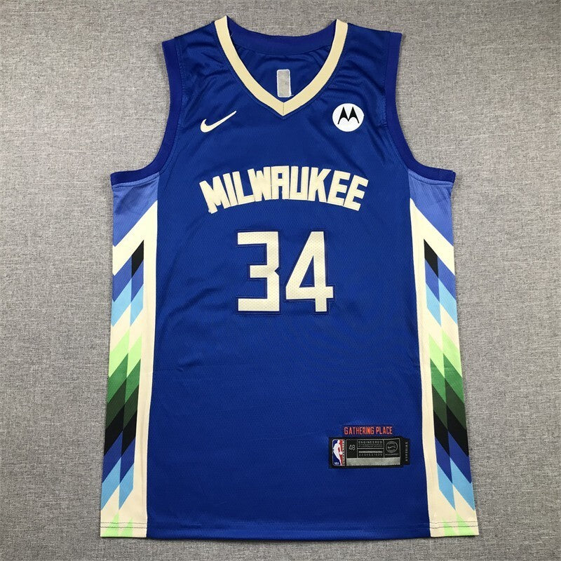 Milwaukee Bucks #34 Giannis Antetokounmpo Bucks 34 Blue City s-xxl Style 6