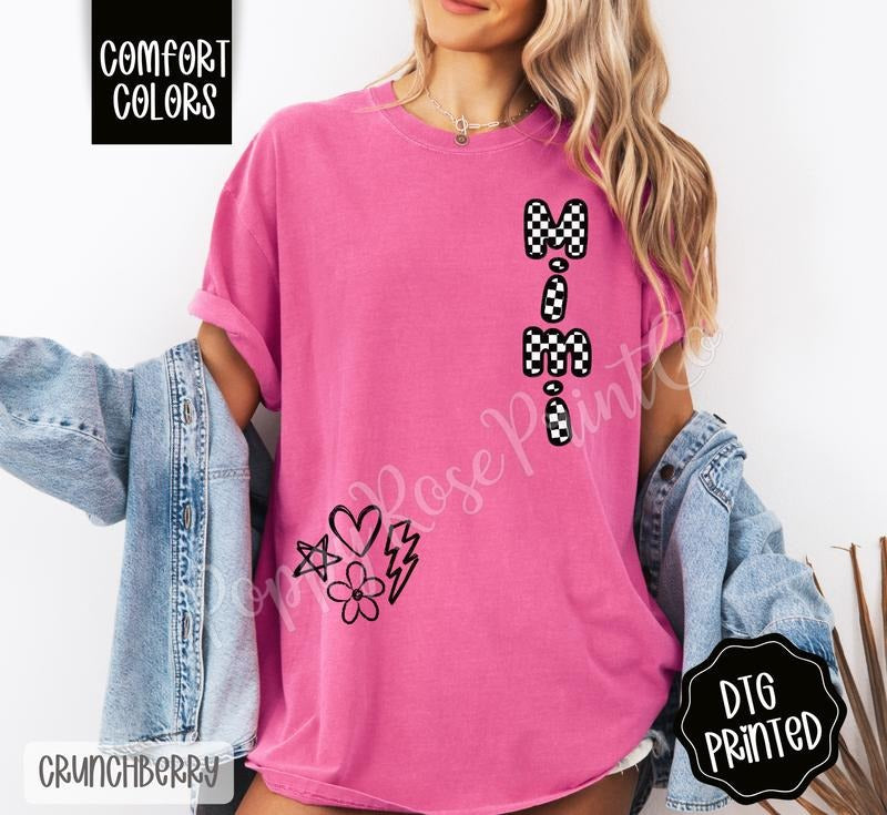 Mimi Doodle Shirt Comfort Colors, Trendy Graphic Women's Tee, Gift for Her
