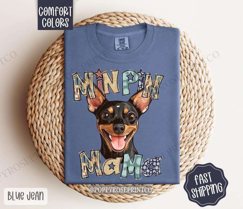 Miniature Pinscher Mama Comfort Colors, Dog Mom Tee, Cute Mama Women's Tshirt