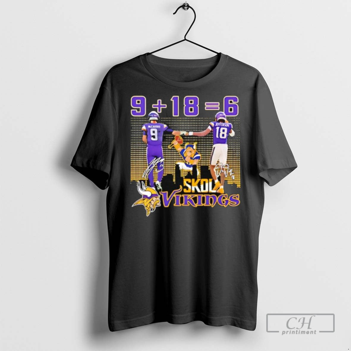 Minnesota Vikings Players J J Mccarthy Justin Jefferson 9 18 6 Signatures T Shirts