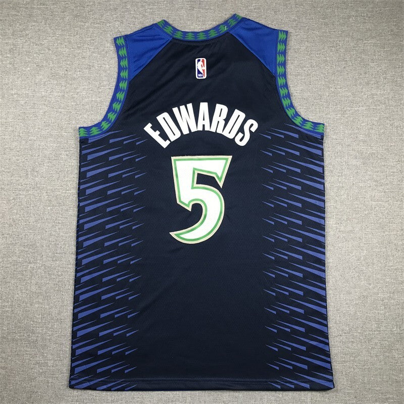 Minnesota Timberwolves #5 Anthony Edwards Timberwolves 5 Blue City Edition Style 1