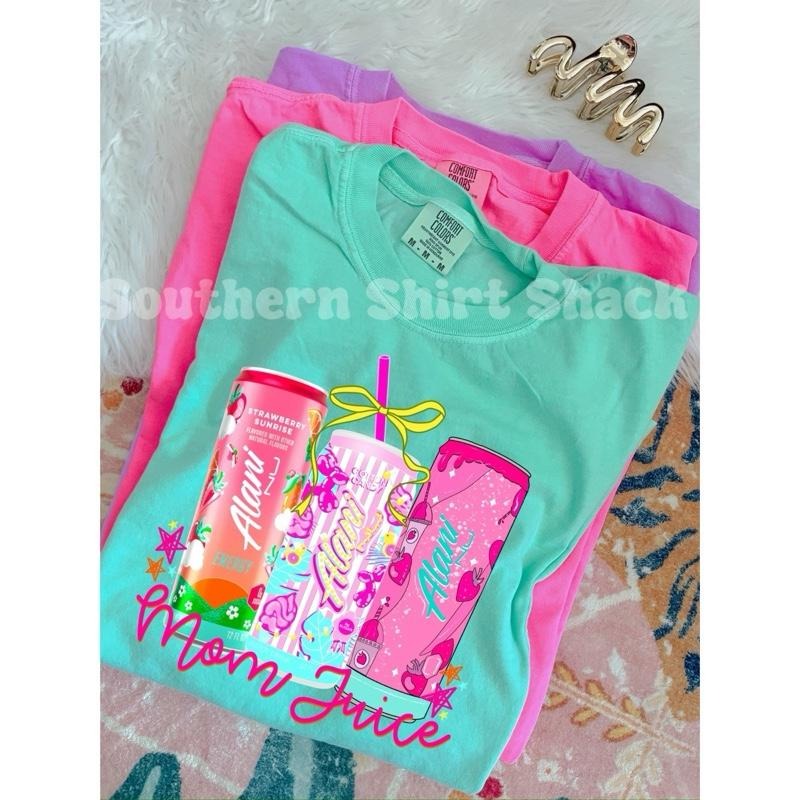 Mom Juice Energy Drink T shirt | island reef comfort colors t shirt | Trendy Graphic Shirt | Comfort Colors Graphic Tee