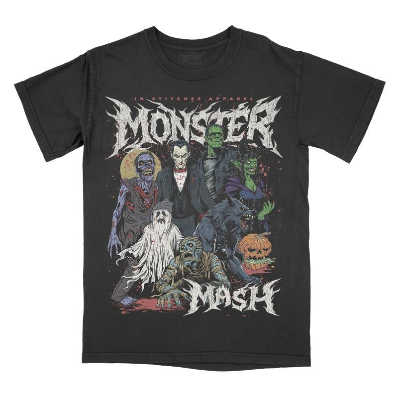Monster Mash Comfort Colors Graphic Tee Unisex T-shirt Gothic Alternative Fashion Halloween Fall Fashion Streetwear