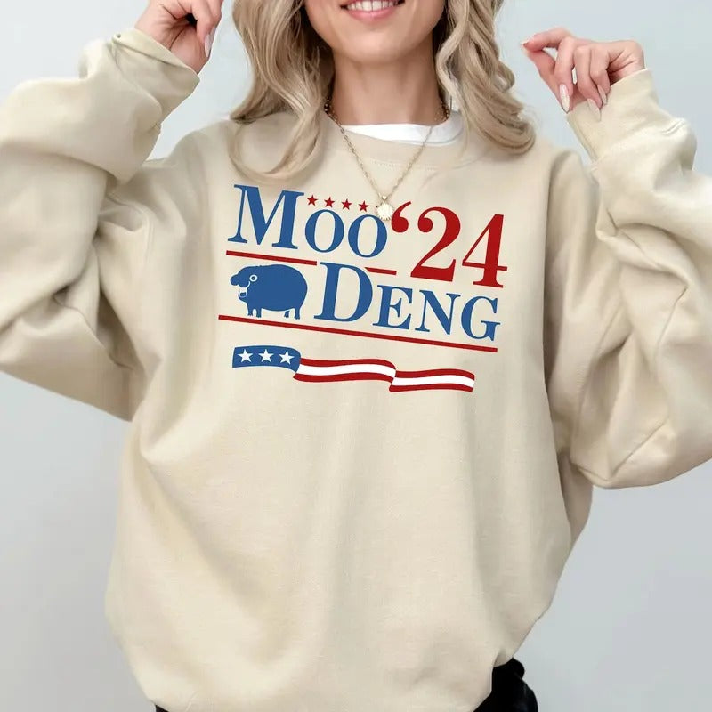 Moo Deng Shirt, Moo Deng 24 Shirt, Moo Deng Sweatshirt, Funny Moo Deng Shirt, Hippo Shirt, Animal Lovers Shirt, Trending Shirt Cotton Womenswear Polyester Hoodie