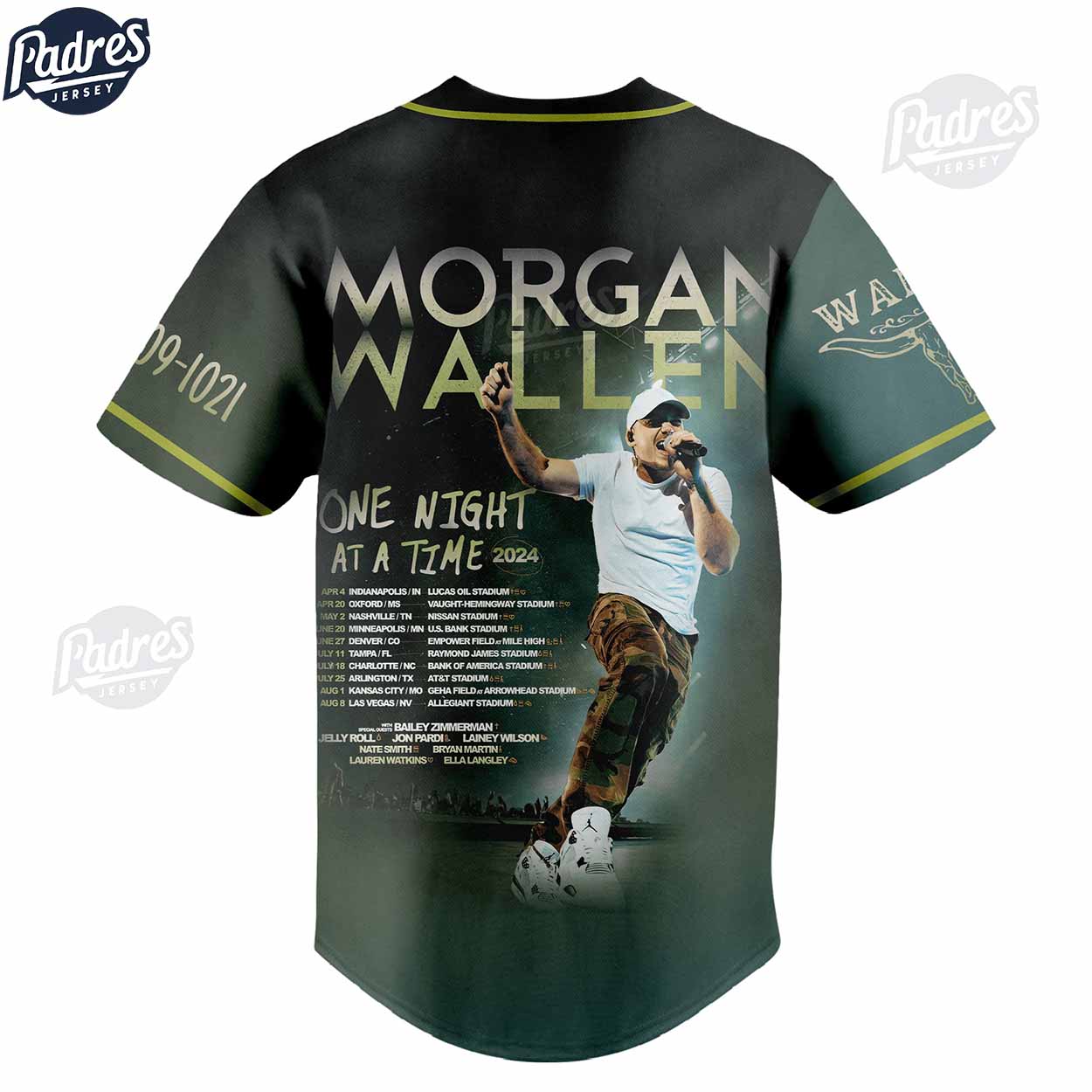 Morgan Wallen One Night At Time Tour 2024 Custom Baseball Jersey Gift - Padres Jersey Oasis: Elevate Your Baseball Style Game