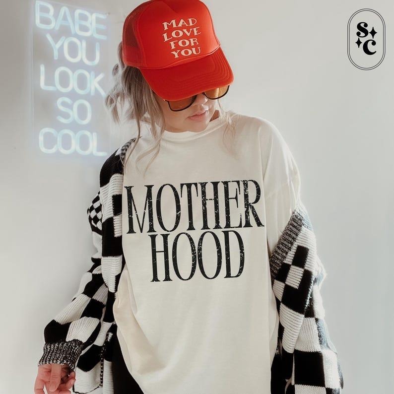 Mother Hood Shirt Comfort Colors, Trendy Mama Tshirt, Mom Life Tee, Graphic Mom T-shirt, Motherhood T Shirt