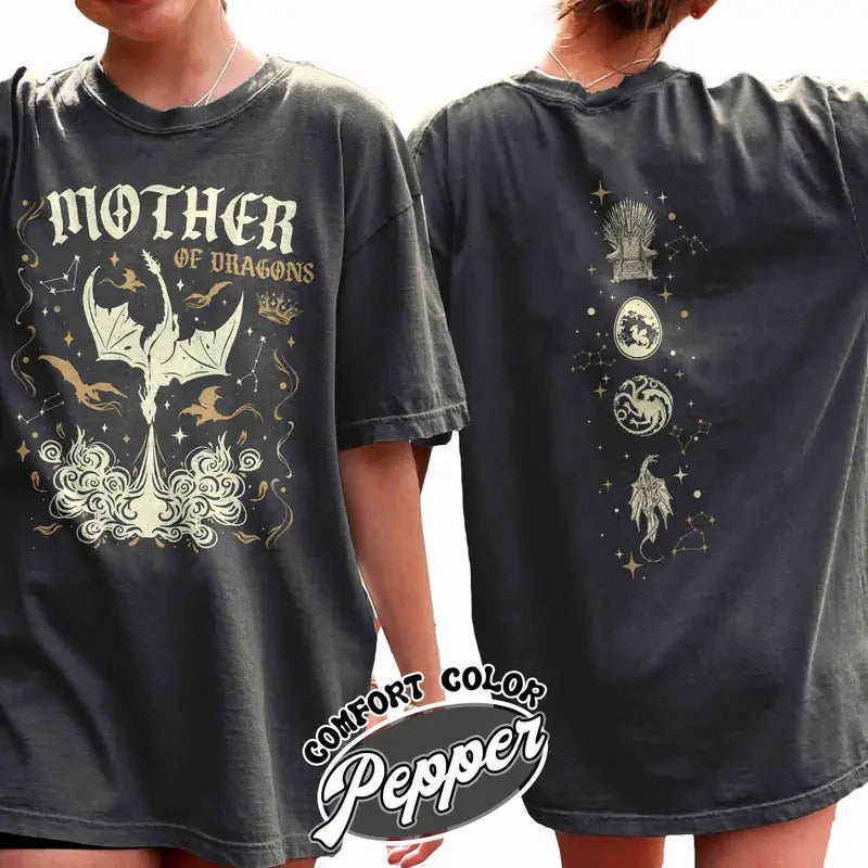 Mother Of Dragons Comfort Color, Mother Of Dragons Shirt, Mother Of The Dragons T Shirt, GoT Gift, Dragon Shirt, Dragon Lover Shirt, Gift For Her