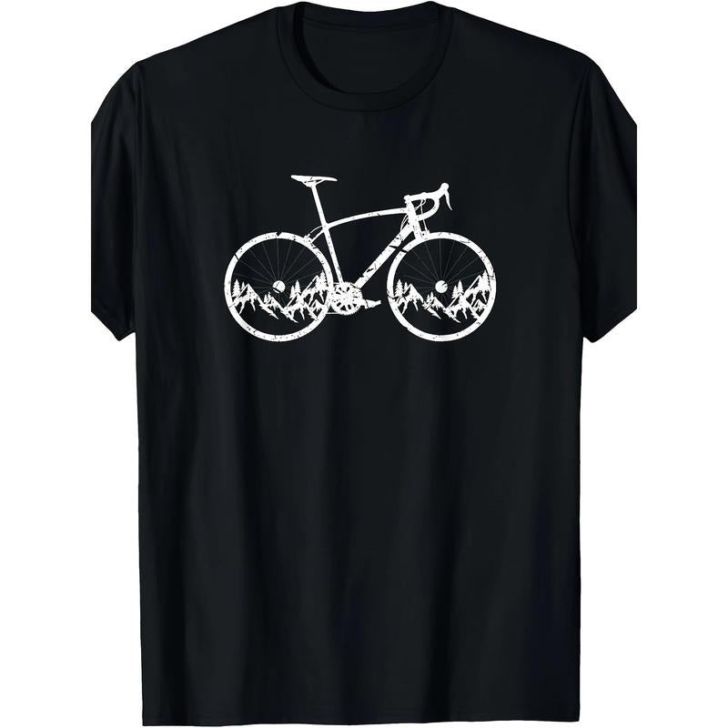 Mountain Bike T-shirt Short Sleeve, Crew Neck T-shirt Made in USA