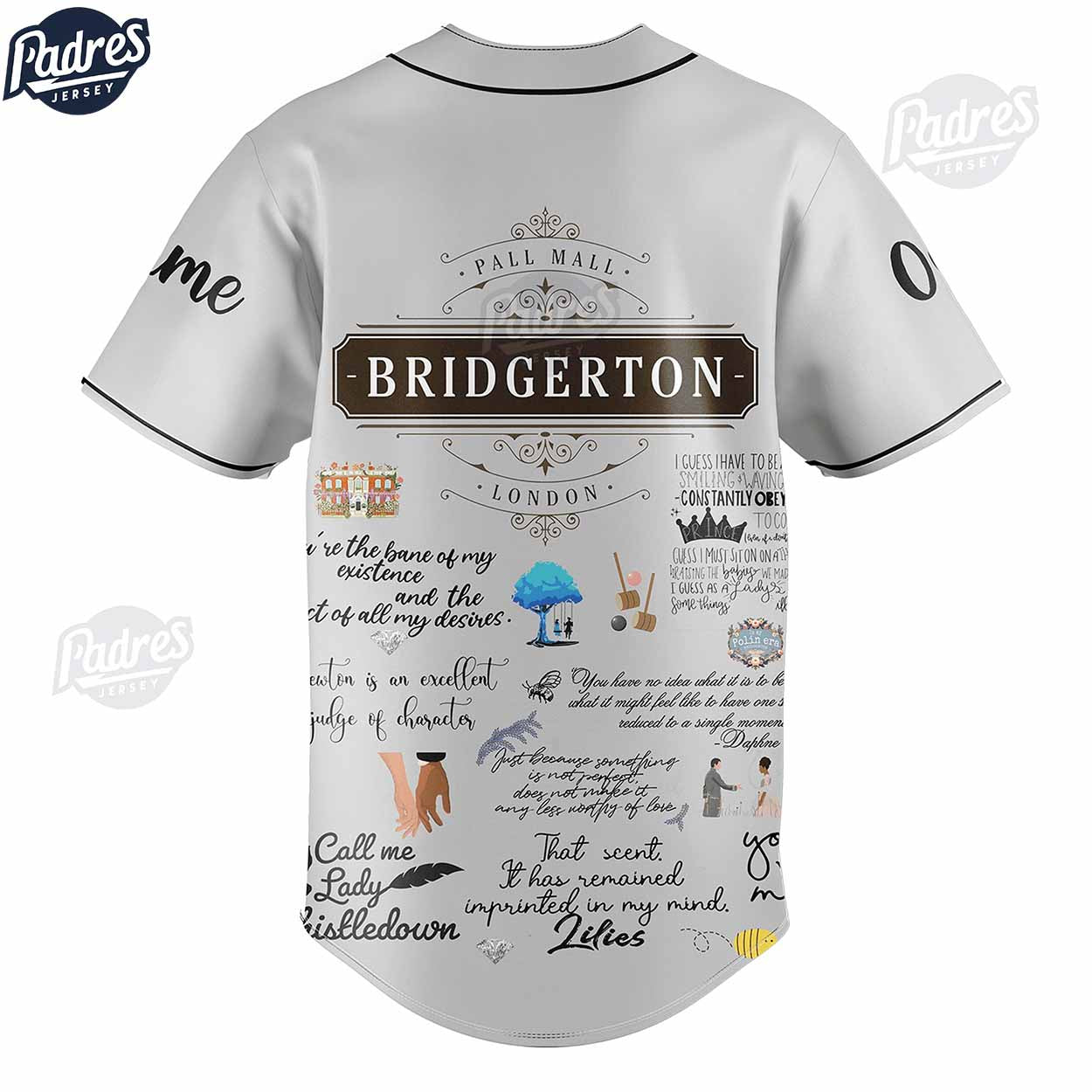 Movie Bridgerton Pall Mall Custom Baseball Jersey - Padres Jersey Oasis: Elevate Your Baseball Style Game