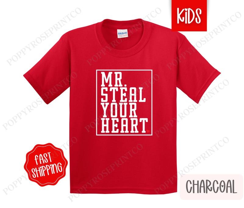 Mr. Steal Your Heart Kids Shirt - Valentine's Day Children's Tshirt - Youth Tee Gildan Hoodie, Sweatshirt | WearSparks.com
