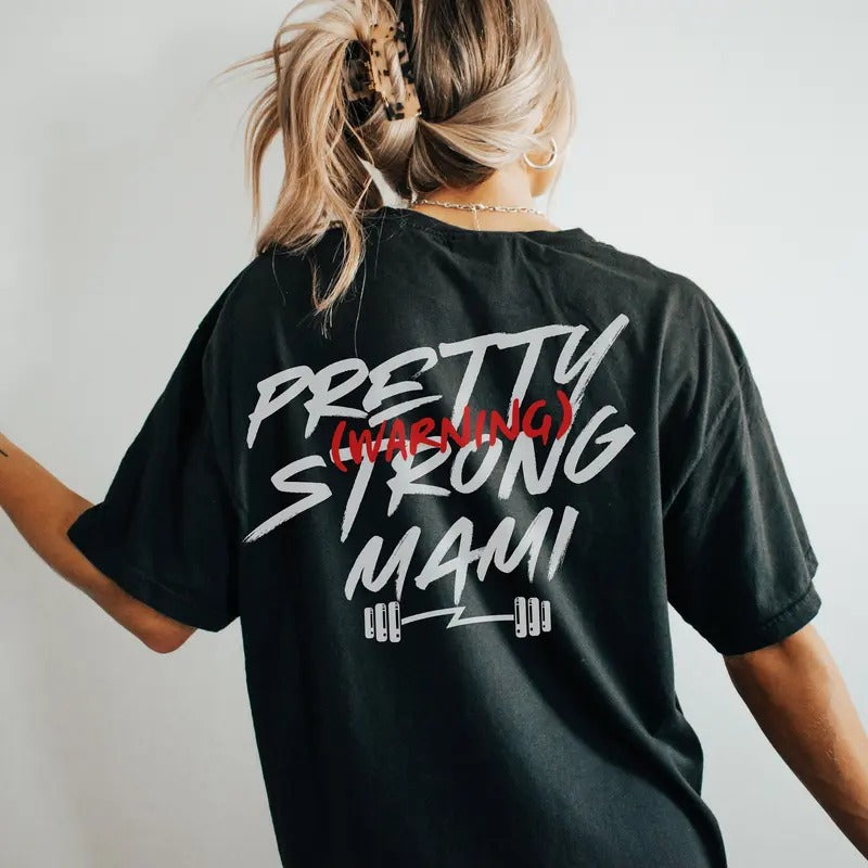 Muscle Mommy Oversized Tshirt Gift Best Gym Shirt For Wife Girlfriend Gym Rat Weightlifting Shirt For Her Strong Mami Tee